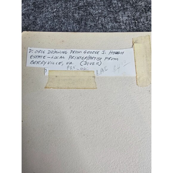 Vintage Hand-Drawn Diver & Octopus Illustration On Board George J Hough - Picture 6 of 8